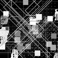 Abstract sci-fi cyberpunk texture background displacement map grayscale 4k png geometry patterns dots Circuit