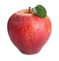 One fresh red apple isolated on white