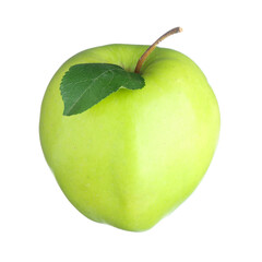One fresh green apple isolated on white