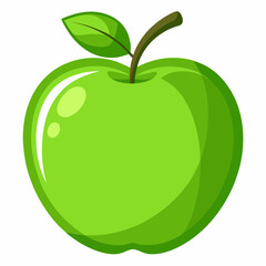 green apple with leaf