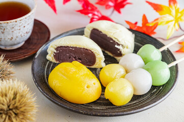 お月見の和菓子盛り合わせ