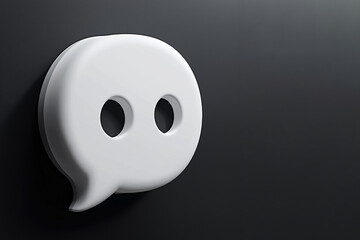 A ghost shaped speech bubble. Phishing attack, unwanted advertising, suspicious account activity, ghosting, screen time increase minimalist concept. Happy Halloween postcard