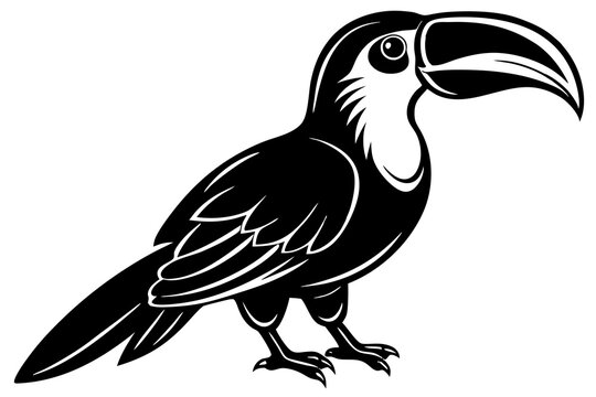 recommend clip art: toucan bird silhouette vector illustration white back ground