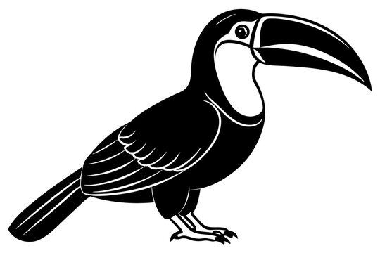 recommend clip art: toucan bird silhouette vector illustration white back ground