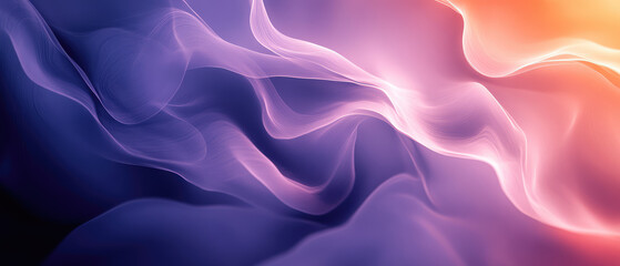 Fototapeta premium The image features colorful, smooth wisps over a dark background, creating serene movement and an ethereal quality with a sense of artistic fluidity.