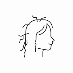 disheveled hair icon sign vector