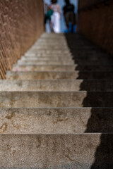Views along the ancient city walls of Girona, Spain