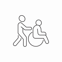 nurse pushing icon sign vector
