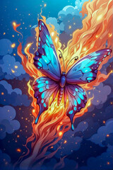 Fototapeta premium burning butterfly