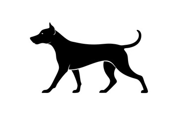 Dog Walking Silhouette | vector silhouette illustration on white background