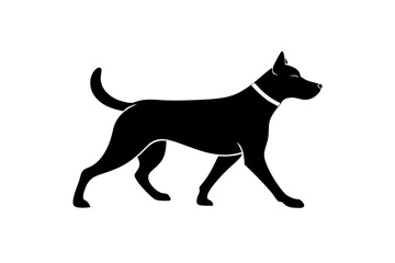 Dog Walking Silhouette | vector silhouette illustration on white background