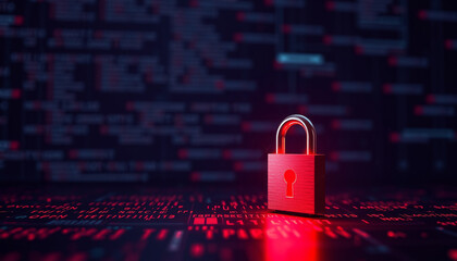 Cyber Lockpad.  Cybersecurity Concept.