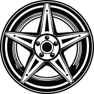 recommend clip art: Wheel Rim vector silhouette.