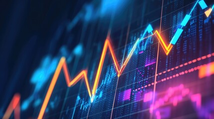 Success-driven business visual featuring detailed arrow charts and positive financial growth trends