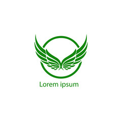 Set of black wings icons. Wings badges. Collection wings badges. Vector illustration, Abstract golden wings on black background,