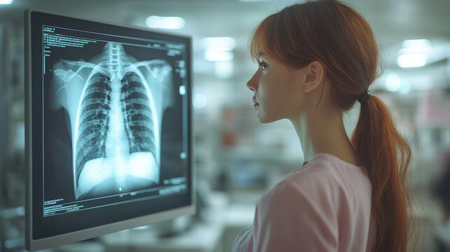 Medical professionals examining an X-ray image in a hospital setting, highlighting the importance of healthcare and teamwork.
