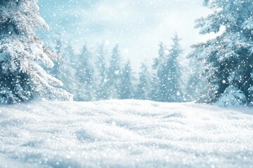 Snowy winter season background 