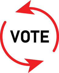 Vote update sign. Editable Stroke. Vector illustration