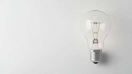 Artistic lightbulb against a clean white background, ideal for overlaying your message