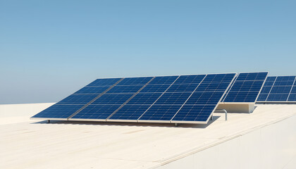 view of solar power panels on roof terrace isolated with white highlights, png