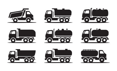 Set of the construction machinery vehicles. Vector Truck, Vector Dumper, Vector Excavator, Vector Mobile crane, Dozer. High detailed vector illustration.