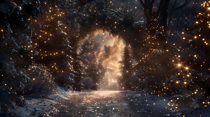 A starry photo frame, enchanting, front shot, intricate detailed, sparkling, Generative AI illustrations.