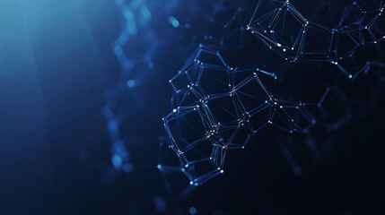 Obraz premium Abstract Blue Network Connection Dots and Lines