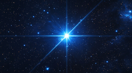 Obraz premium Bright Star in Night Sky with Starry Background