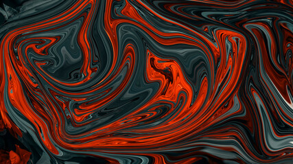 Vivid liquid marble background in red and black tile design