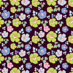 Vector abstract seamless simple floral pattern. Flower pattern. Spring pattern. Pattern for textiles or for cover. Wallpaper. Hand drawn.