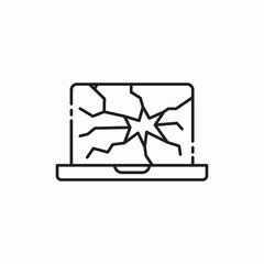 broken screen icon sign vector