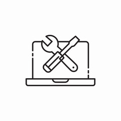 laptop repair icon sign vector