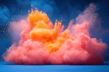 Colorful Powder Explosion. Generative AI