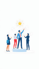 Career promotion. Career advancement and social lift. Human resources management and recruitment business build team concept. Hiring by competition isolated with white highlights, png