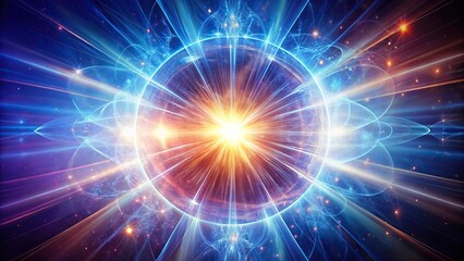Fototapeta premium Ethereal and symmetrical light patterns unveiling a radiant energy source