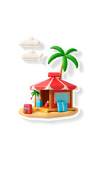Obraz premium vacation 3d render icon isolated with white highlights, png