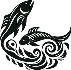 black and white fish