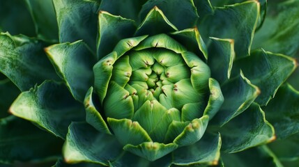 Obraz premium Close-Up of an Artichoke Bud with Detailed Texture