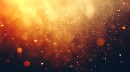 Golden bokeh and light dust particles against a dark background