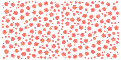 Seamless Floral Pattern with Pink Blossom Petals on Transparent Background, Delicate Flower Petals, Design for Fabric, Wallpaper, and Stationery