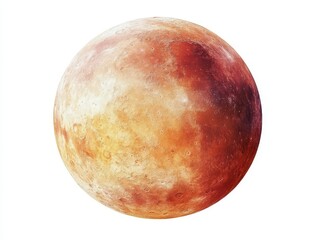 mars depicted in striking detail with a vivid, red surface, isolated against a clean white background, emphasizing its uniqueness as a celestial body