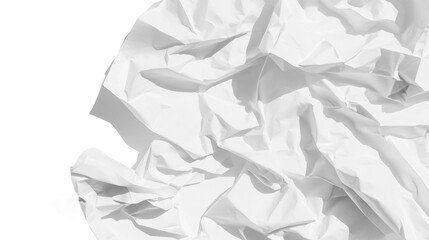 Obraz premium Crumpled White Paper Texture for Creative Design and Backgrounds