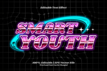 Smart Youth Gradient template Y2K Editable text Effect Style
