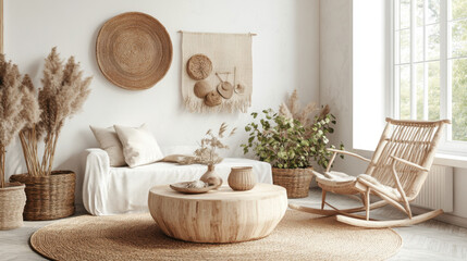 Cozy Minimalist Living Room with Natural Elements