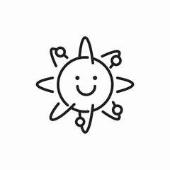 yummy sun icon sign vector