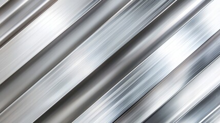 Obraz premium Close-up of polished stainless steel with a brushed texture, diagonal lines creating a sleek, modern aesthetic for industrial and design use