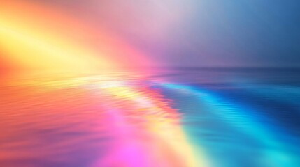 Pastel Rainbow Reflected on Calm Water