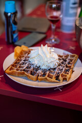 Fresh-baked homemade belgian waffles