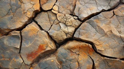 A Close-Up of Cracked and Weathered Rock