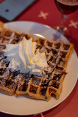 Fresh-baked homemade belgian waffles